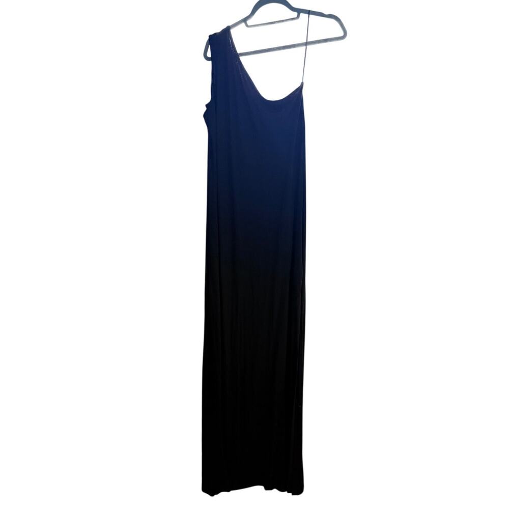 Seafolly One Shoulder Jersey Midi Dress Black Ribbed Minimalist Size XL NWT - Picture 4 of 13